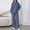 thumbnail image 6 of longantii 2 Piece Sets for Women Lounge Hoodie Sweatsuit Loose Wide Leg Sweatpants Travel Airport Outfits Blue M, 6 of 6
