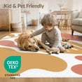 thumbnail image 4 of ODIKA 4'x6' Terracotta And Mustard Abstract Shapes Washable Area Rug Modern Organic Leaf Floral Pattern for Bedroom, Reading Nook, Pet Friendly & Non-Shedding, 4 of 7