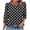 Black, variant on Staron Women's Polka Dot Print Blouse Round Neck Button 3/4 Sleeve Casual Fashion Top Shirt, Brown S