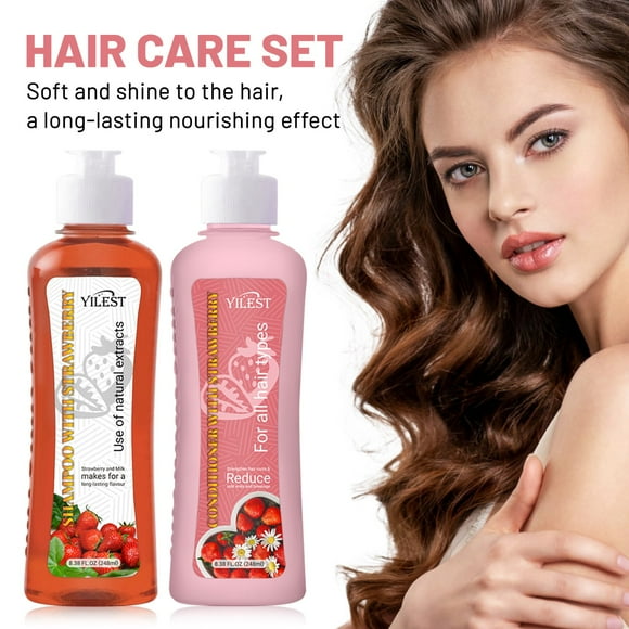 Up to 60% Off! Gspmoly Hair Care Products, Strawberry Shampoo and Conditioner Set - 248Ml X 2 for Cleansing Dandruff Oil Control and Hair Softening Shampoo and Conditioner