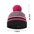 thumbnail image 3 of GigrtiJin 4-10 Years Boys Girls Winter Knitted Beanie Hats Color Block Ribbed Thermal Hats with Pompom Comfy Warm Hats, 3 of 4