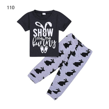 

Kid Clothes Outfit Baby Letter T-shirt Summer Trousers Pants Printed Top