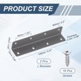 thumbnail image 2 of Uxcell 2 Paquete de Soportes en L, Soportes de Esquina de Acero Inoxidable de 90 Grados con Tornillos para Estantes de Madera, Mesas, Sillas, Gabinetes, Estanterías (5.51"x0.98"x0.98", Gris), 2 of 6