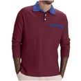 thumbnail image 2 of Dovford Men's and Big Men's Shirts Long Sleeve Tops for Men Collared Pullover Polo Shirts, 2 of 6