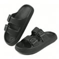 thumbnail image 2 of BERANMEY Double Buckle Adjustable Slides Sandals for Women and Men Casual Pillow Slippers for Women EVA Flat Slides Sandals, 2 of 9