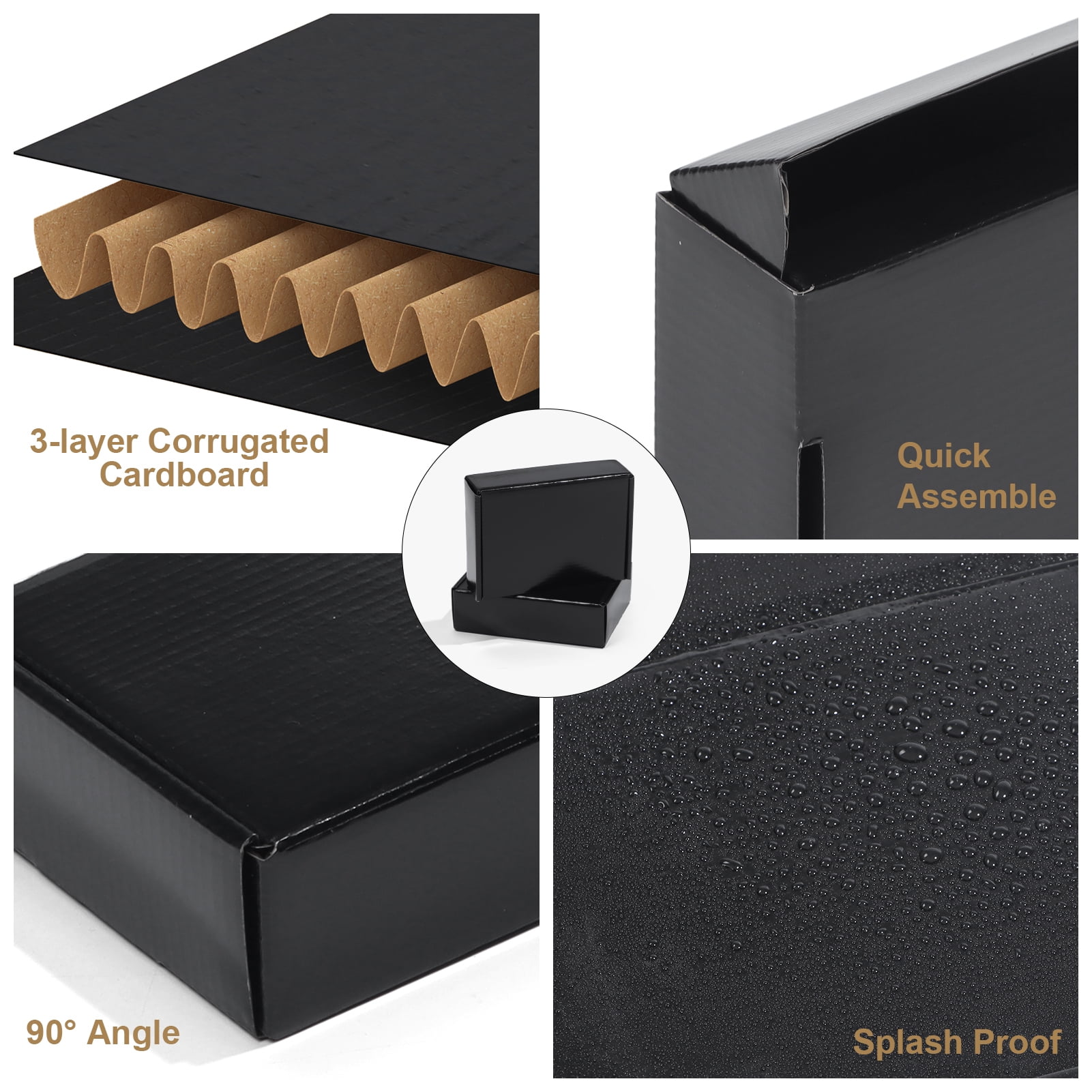 20-Pack 7x5x2 Black Corrugated Shipping Boxes
