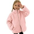 thumbnail image 1 of Liyamei Children's Solid Color Double Zipper Fleece Jacket Pink 7-8 Years, 1 of 5