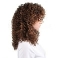 thumbnail image 3 of SUCS Women's Fashion Wig Brown Synthetic Hairshort Wigs hair Wave Wig, 3 of 5