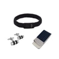thumbnail image 4 of Set joyeria caballero Set Moneyclip MOLA Accesorios para caballero, Pulsera de piel, Mancuenillas, Moneyclip, porta billetes, acero inoxidable MOLA Moneyclip Accesorio para caballeros Negro, 4 of 6