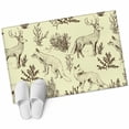 thumbnail image 2 of 2x3 Washable Entryway Rug, Forest Animal Non-Slip Area Rug for Front Door Kitchen Bathroom, Line Drawing Deer Fox Cool Wolf Spring Weed Casual Indoor Floor Mat for Home Decor, 2 of 9