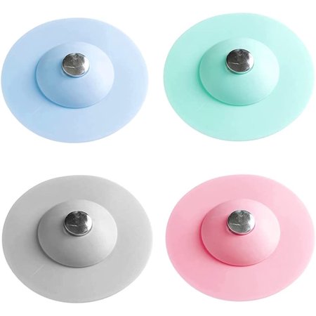 

4 Pack Silicone Sink Plugs Filter Plugs Removable Drain Plug and Plug Hole Hair Catcher for Sink Bathtub Bathroom and Kitchen Universal Drain Plug
