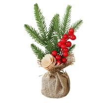 Deeceymbur Mini Christmas Tree Artificial Desktop Decoration for Home Office Party Holiday Decor 10 Inches Tall Small Tree Centerpiece