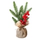 thumbnail image 3 of Fiudx Mini Árbol de Navidad, Decoración Festiva de Mesa, Tacto Natural, Pvc y Tela, Regalo Navideño, Tamaño Pequeño, Decoración de Escritorio de Oficina, 25 X 12 X 12 Cm, 3 of 7