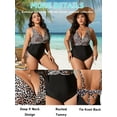 thumbnail image 3 of BERANMEY Sexy Plus Size Tummy Control One Piece Swimsuit for Women Ruched High Cut Bathing Suit Slimming V Neck Criss Cross Swim Suits Womens Size XL-5XL, 3 of 7