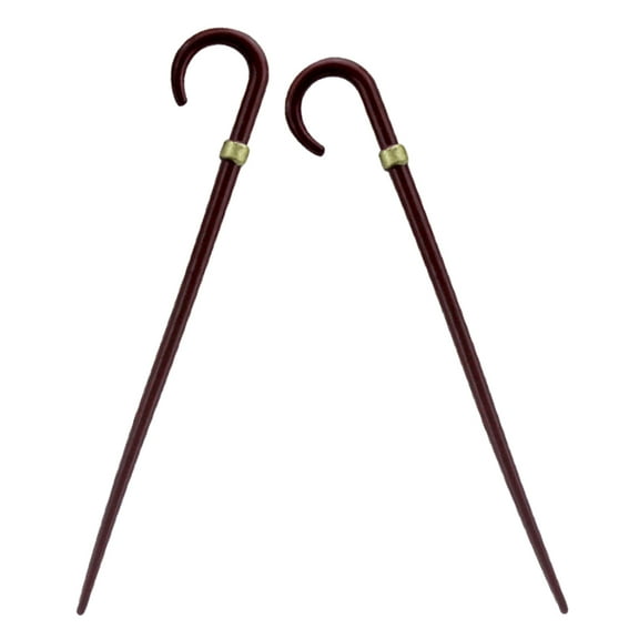 CIMAXIC 2 Pcs Retro Style Miniature Walking Cane Props Alloy For Miniature Displays 3.3*0.6*0.2in