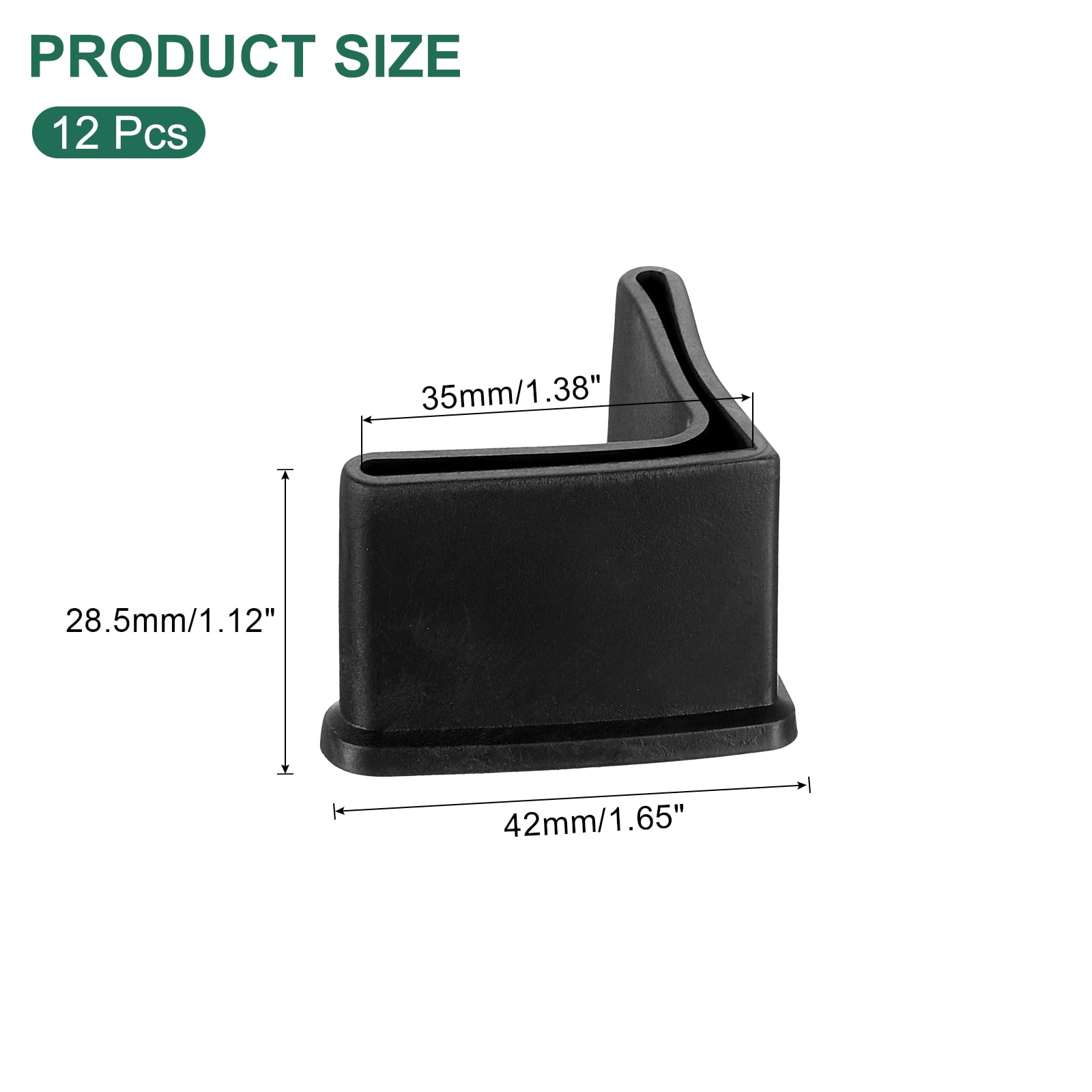 Unique Bargains L Shaped Furniture Angle Pads Floor Anti Slip Black 1" x 1"