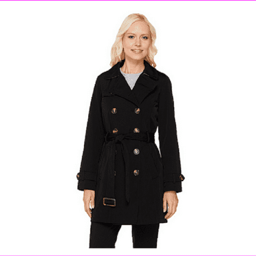 Alpine Swiss Keira Womens Trench Coat, Toddler Trench Coat Black And White Piping