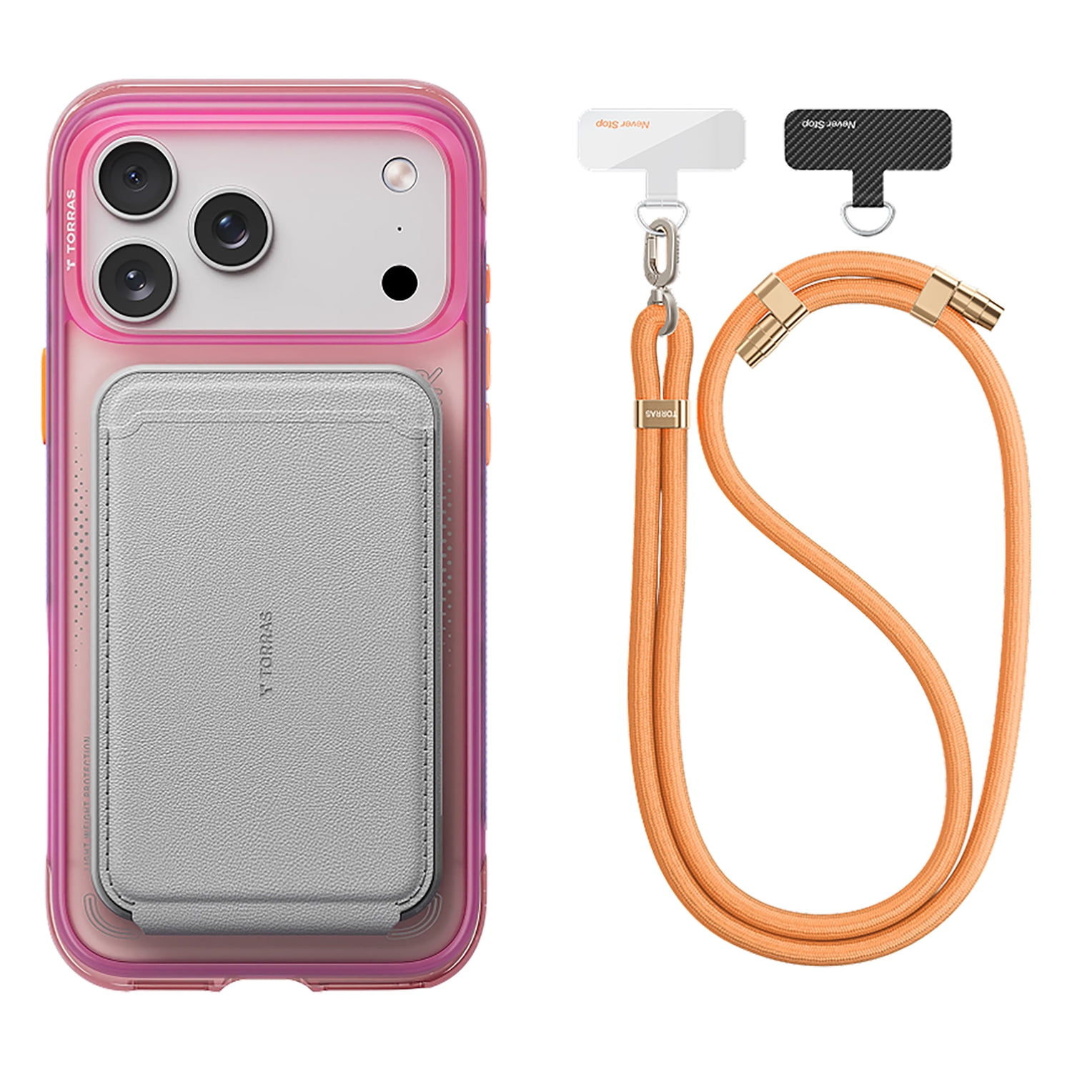 TORRAS iPhone 17 Pro Max Ostand Spin Air Case , Neon Sunset