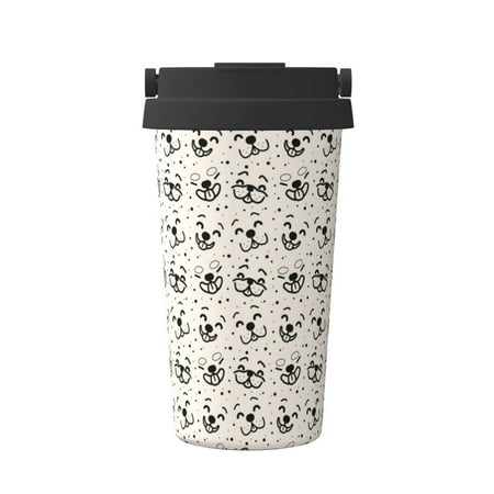 

Susaid DOGS FACE Print Coffee Travel Mug Insulated Coffee Mug with Lid Leakproof Coffee Thermos Coffee Tumbler for Hot&Cold Drinks