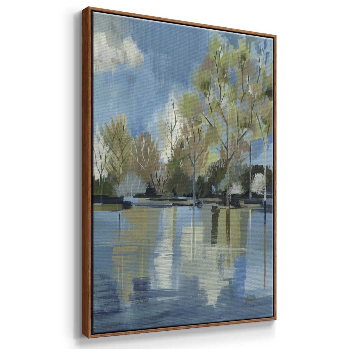 Enchanted Forest I Framed Premium Gallery Wrapped Canvas - Ready to Hang - 25 x 37 - Walnut Floating Frame