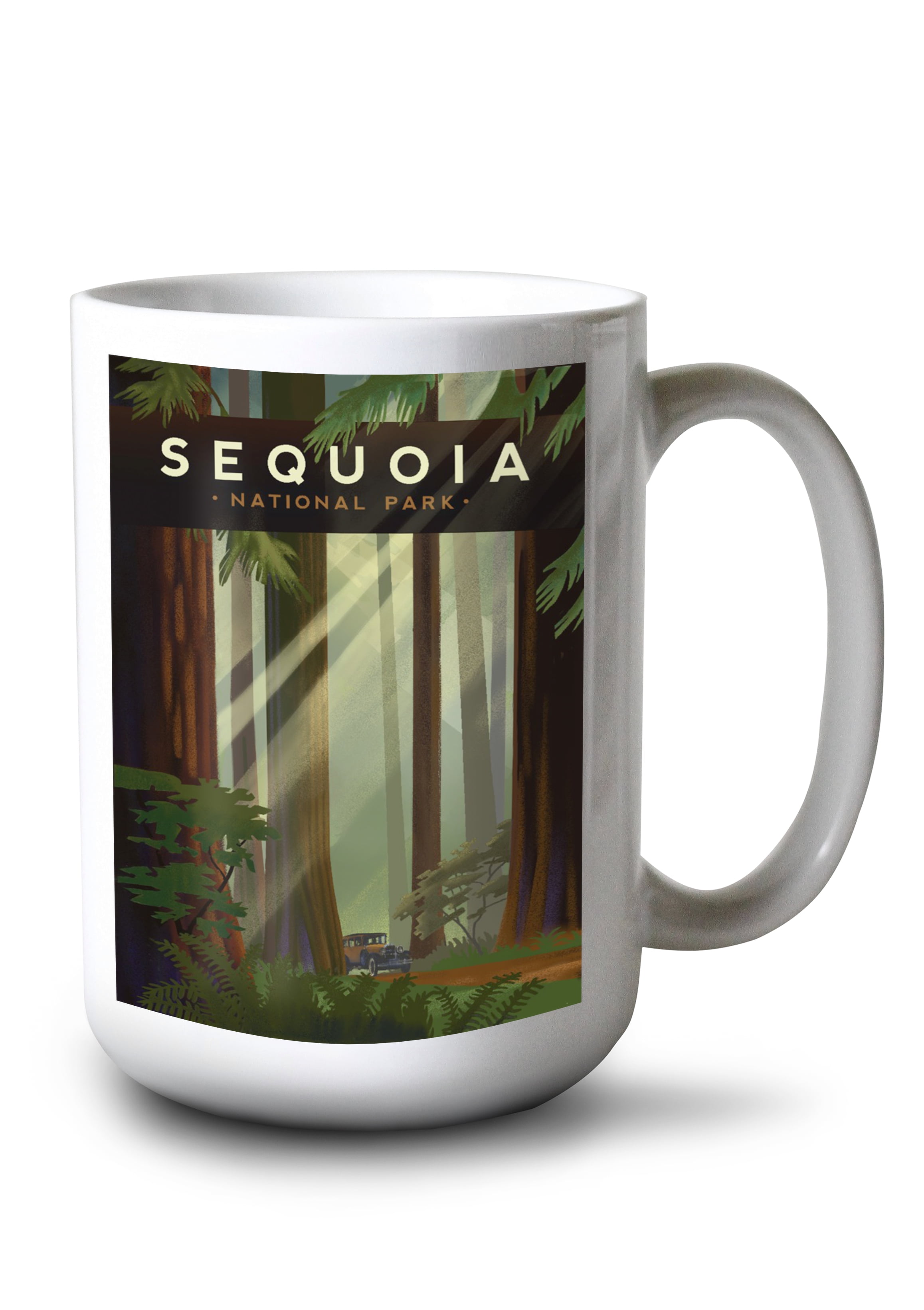15 fl oz Ceramic Mug, Sequoia National Park, California, Redwood Forest ...