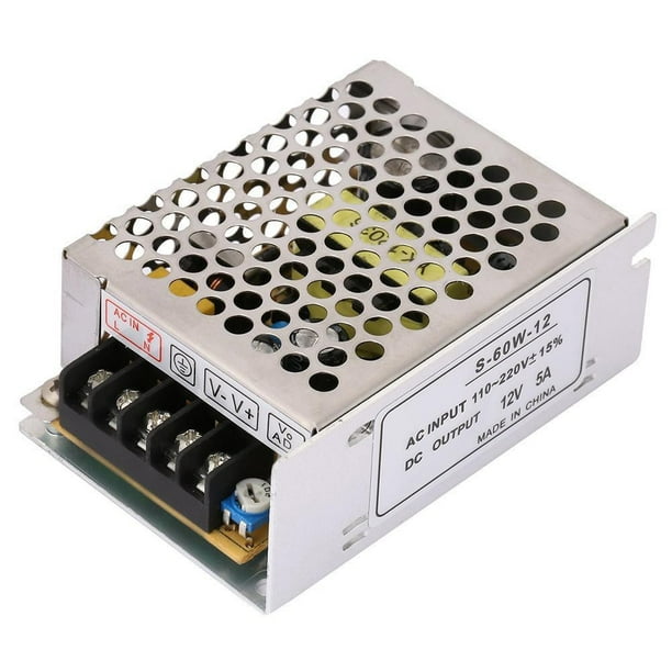 Interruptor de transformador de fuente de alimentación de 12V 5A 220 CA a 12V CC conveniente para tira LED