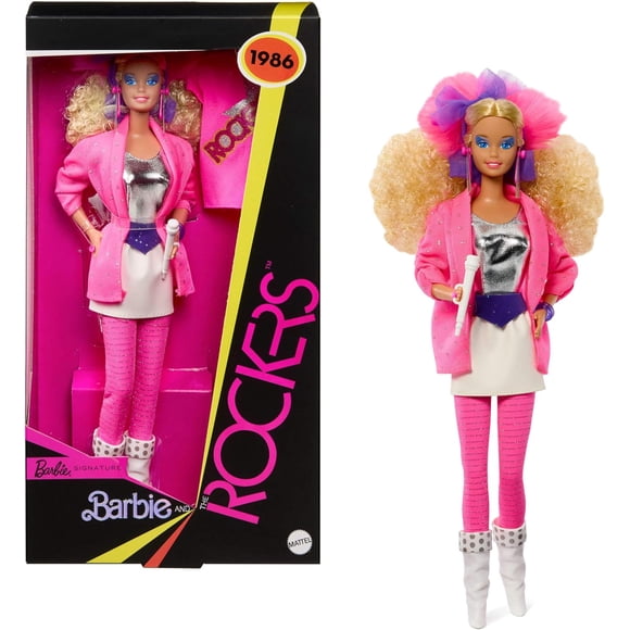 Barbie Poupée Signature, Poupée de Reproduction de Collection and the Rocker, Ligne 40e Anniversaire de 1986, Support pour Poupée et Emballage Exposable