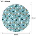 thumbnail image 6 of Blue Halloween Ghosts Pumpkins Skulls and Bats Round Tablecloth 60"x60",Wrinkle Wipeable Table Cloth for Kitchen Dining Room Picnic Patio Party, 6 of 6