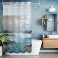 thumbnail image 6 of No Hook Modern Oil Painting Shower Curtain with Snap in Liner Set, Vintage Abstract Art Scenery Waterproof Fabric Bathroom Curtains with See Through Top Window, Hotel Style Small 36 x 72 Inch, 6 of 9