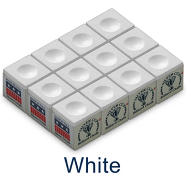 Silver Cup White Billiard Chalk 12 Pack