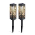thumbnail image 1 of Fiudx Luces Solares, Faroles de Patios En Diseño de Hojas, Estatus de Jardín Resistentes, Iluminación Blanca Cálida, Decoración de Jardín, Regalos Familiares, Energía Solar Ecológica, Protección Ip44, 1 of 2
