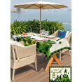 thumbnail image 4 of Outdoor Tablecloth with Umbrella Hole and Zipper, St. Patrick's Day Rectangle Table Cloth 60x120 Inch Waterproof Tablecloth, Gnomes Shamrock Gold Coin Plaid Picnic Table Cover for Patio Camping, 4 of 7