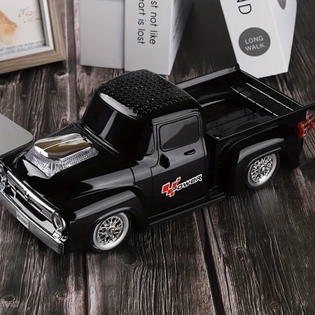 Retro Pickup Truck Wireless Speaker with Subwoofer Hi-Fi Stereo Surround Portable for Computer. Supports TF Card USB FM Radio DVD Phone Pad