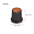 thumbnail image 2 of 10 Piezas de Perilla de Eje de 6 mm para Pedal de Efecto de Altavoz, Perilla de Potenciómetro Negra Naranja, 2 of 3