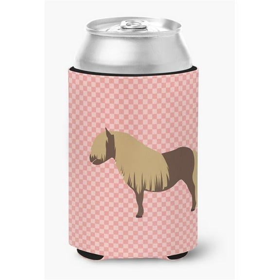 Shetland Pony Horse Pink Check Can or Bottle Hugger