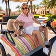 thumbnail image 3 of Golf Cart Seat Covers for 2 Seater, Colorful Striped Soft Microfiber Cart Seat Towel Blanket, Farmhouse Modern Stripes Art Absorbent Breathable Non Slip Bench Seats Protector for Golf Course 51"x31", 3 of 9