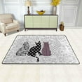 thumbnail image 2 of SKYSONIC 36x24in Funny Cats Area Rug, Cute Kitten Butterfly Floor Carpet for Indoor Living Dining Room Bedroom, 2 of 7