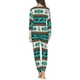 thumbnail image 3 of Renewold Trendy Pajamas for Women Long Sleeve Scoop Neck Comfortable Nightwear Winter Night Aztec Horses Dreamcatchers Sleepwear Casual Sport Jogger Walking Lounge Set Size 4XL, 3 of 5