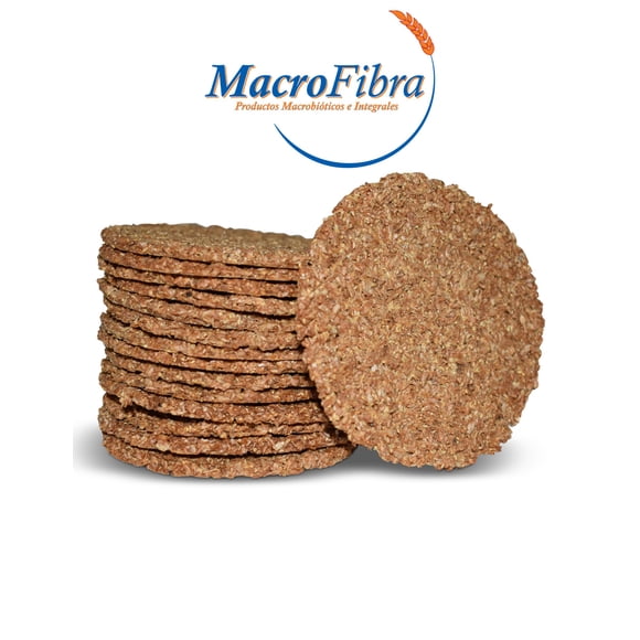 Galleta Tostis Salvado Natural Macrofibra Integral sin Azucar Vegano Macrobiotico E Integral 3 Botes c/15 Pzas