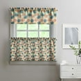 thumbnail image 2 of Hawaiian Sunshine Pineapple Curtains 3 Piece Set - Tropical Fruit Print, Yellow Golden Aesthetic Pattern, Rod Pocket Short Curtains for Small Windows, 2 of 6