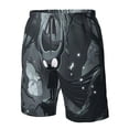 thumbnail image 4 of Cauagu Forest Black Ghost Warrior Print Men's Swim Trunks,Hawaiian Bathing Suit Swimsuits Beach Shorts with Pockets for Men Quick Dry Swimming Board Shorts-Small, 4 of 6