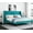 Jade Green, variant on Allewie King Size Fabric Upholstered Platform Bed Frame with Wingback Headboard, Burnt Orange
