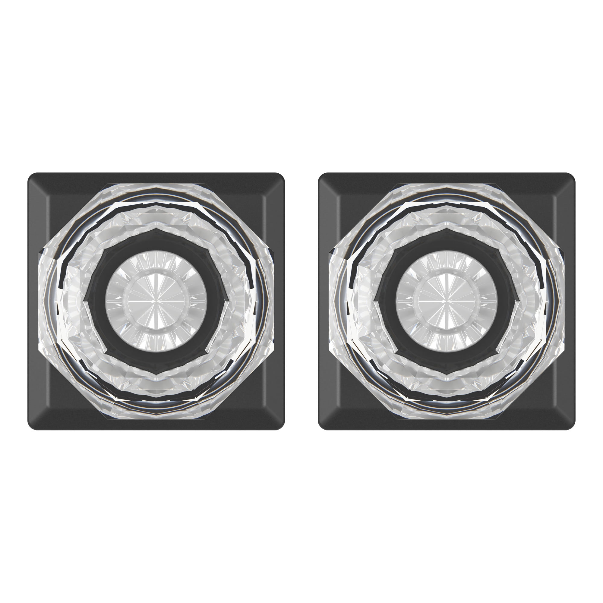 Baldwin Reserve Pvcrytsr003 Privacy Crystal Knob And Traditional Square Rose With 6Al Latch And Dual Strike Lifetime Brass Finish