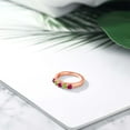 thumbnail image 4 of Gem Stone King 18K Rose Gold Plated Silver Red Ruby and Green Peridot Wedding Band Ring for Women (1.16 Cttw, Round 3.5MM, Gemstone July Birthstone, Size 9), 4 of 4