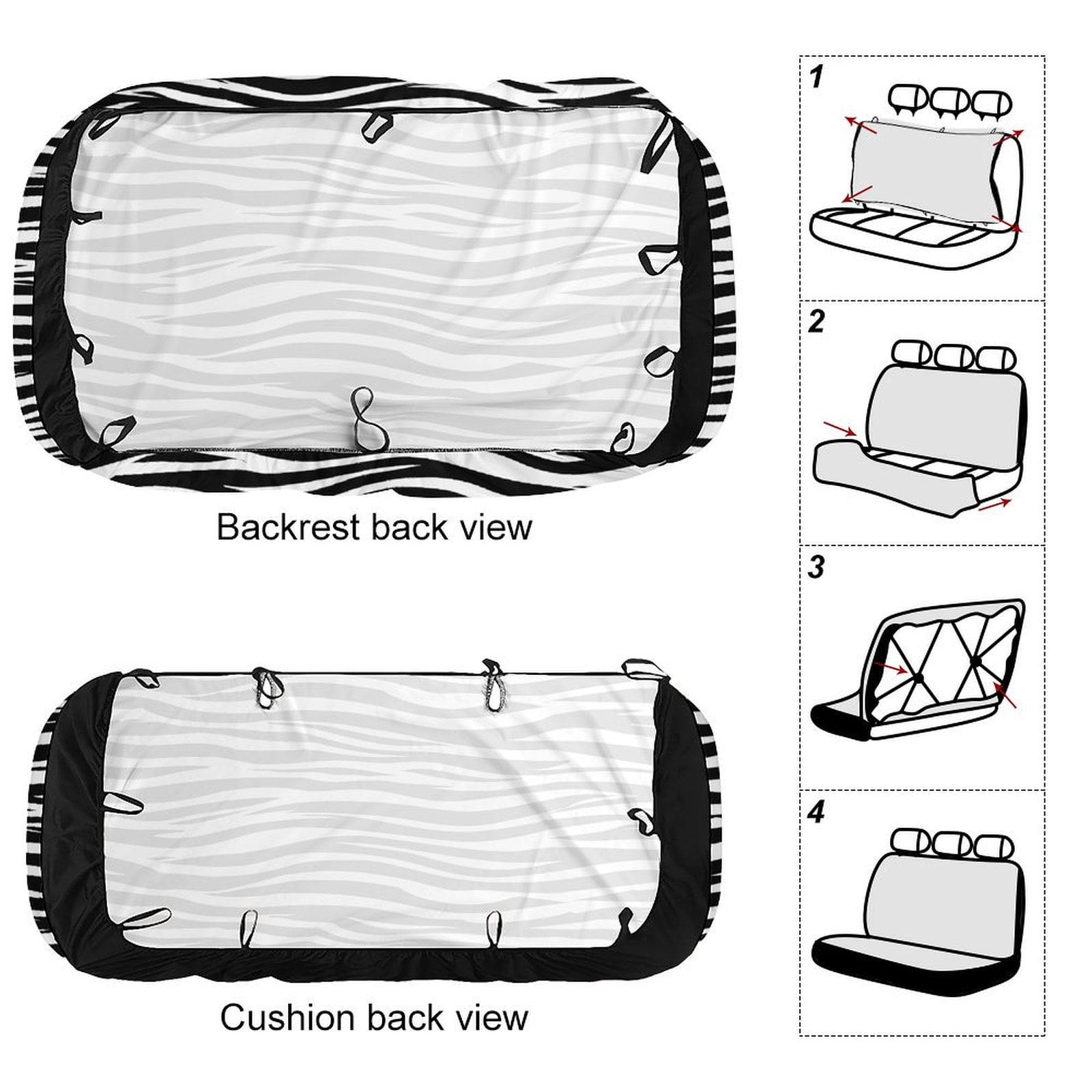 Animal Print Patterns Car Accessories Bench Seat Covers for Cars Print Car Seat Protector Cover for Rear Universal Fit