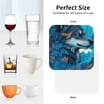 thumbnail image 6 of Picia Blue Iceberg Leaf Wolf Printed Leather Coasters for Drinks, 4" Drink Coasters Set of 4 for Tabletop Protection, Handmade Luxurious Home Décor and Housewarming Gift -Square, 6 of 6
