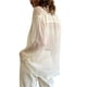 thumbnail image 4 of Txlixc Blusa femenina, solapa, botón de manga larga, blusa transparente para mujeres Txlixc moda, 4 of 9