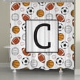 thumbnail image 4 of Laural Home  Sports Monogram Shower Curtain Multi, 4 of 5