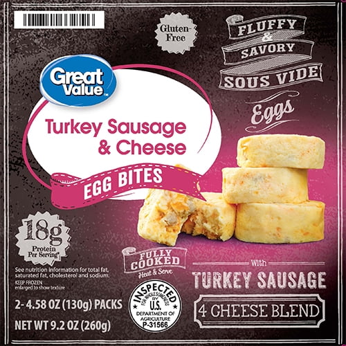 Great Value Turkey Sausage & Cheese Egg Bites, 9.2 oz