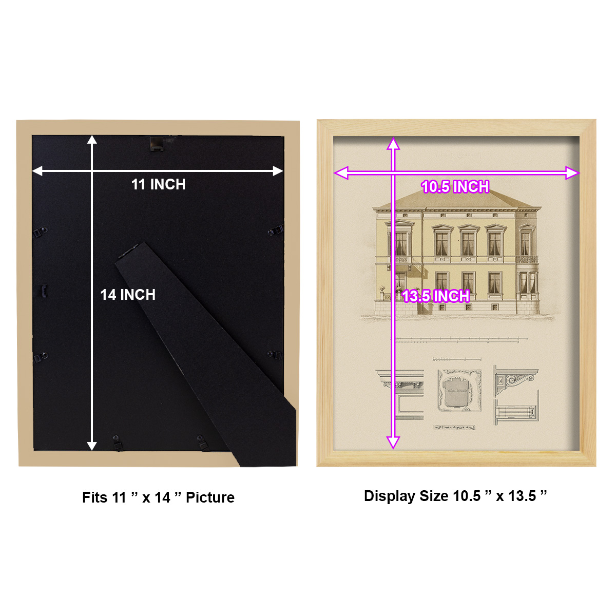 Estate and Plan VI -Framed Print w/glass-Natural Wood